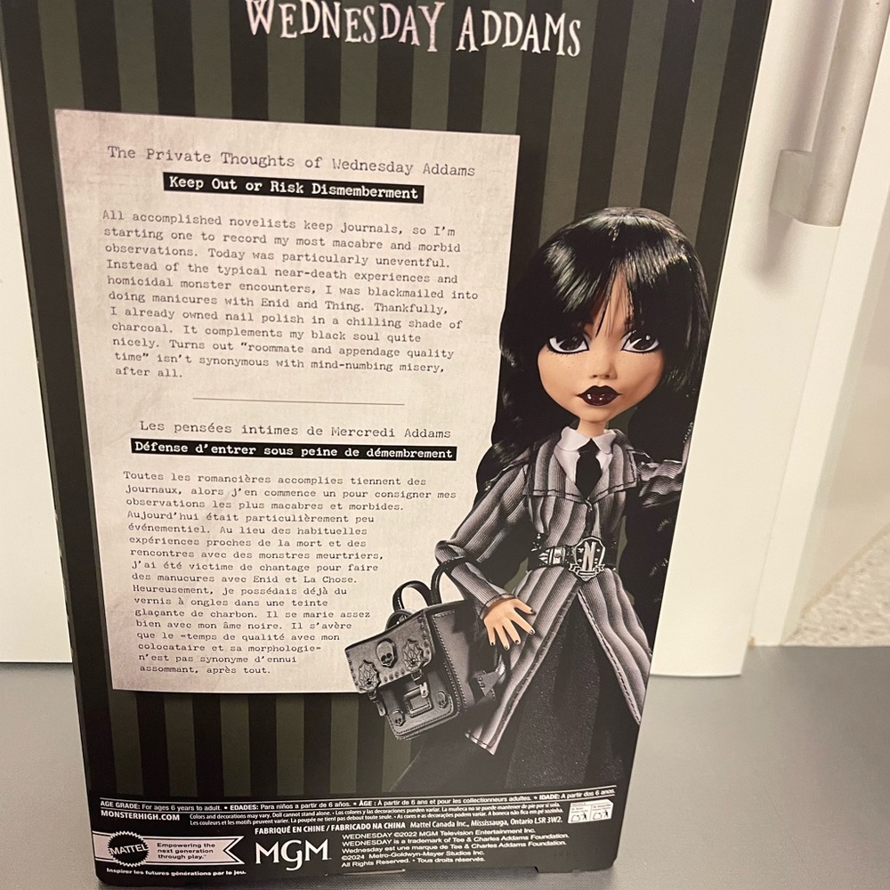 Mattel Monster High Doll with Black and White Outfit - Wednesday Addams - NIP - Picture 3 of 12